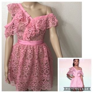 one shoulder frill mini dress